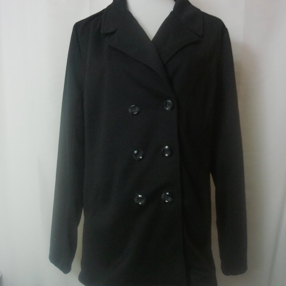 NWTS 41 Hawthorn Women Black Double Breasted Button Jacket SZ XXL